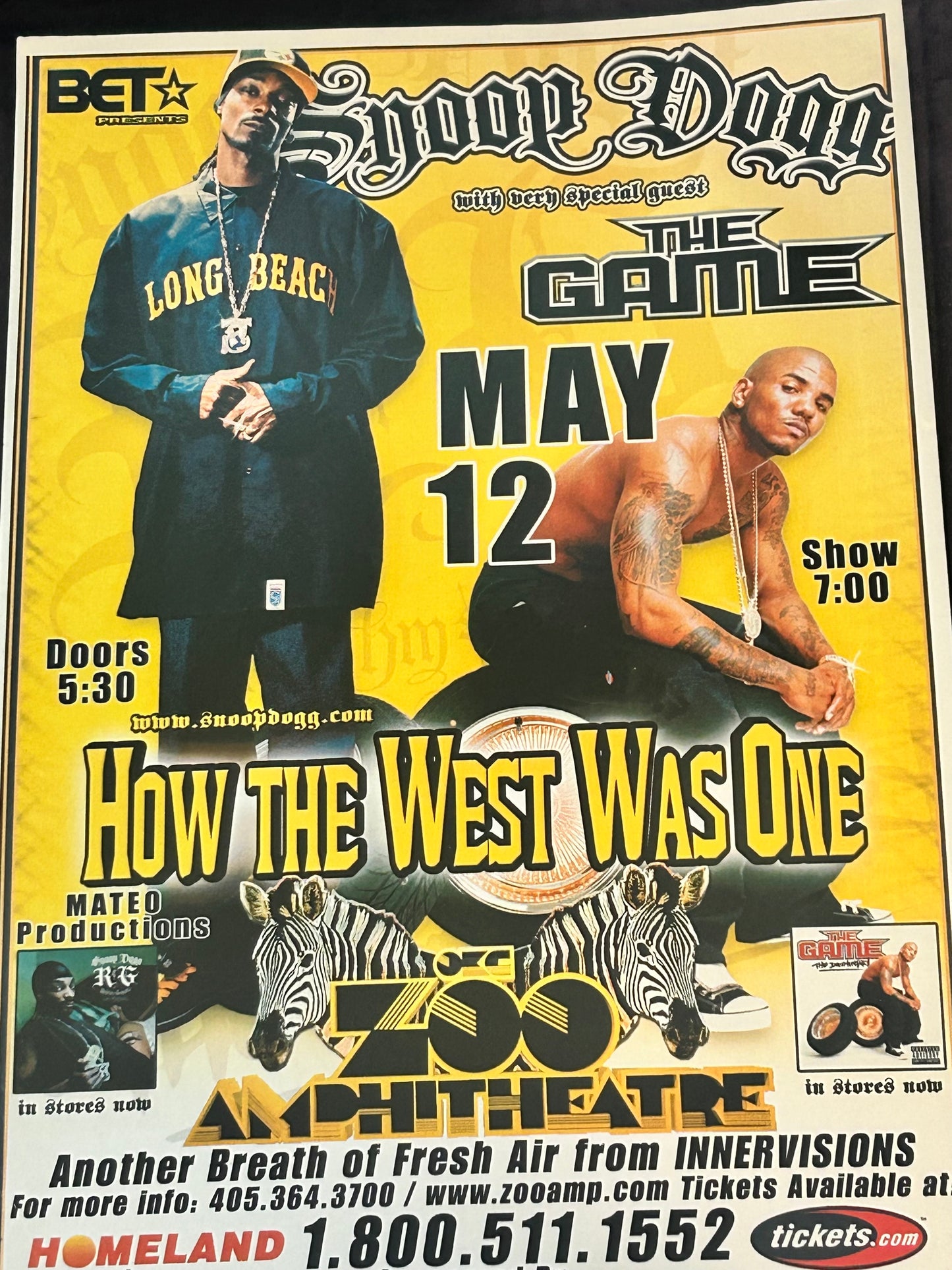 Snoop Dogg & The Game How The West Was ONE 2005 11X17