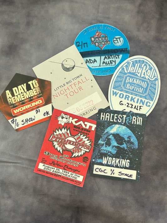 Miscellaneous Back Stage Passes (Set of 6)