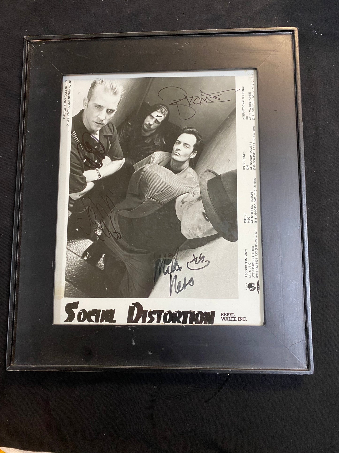 Social Distortion 1996 Autographed Framed Photo